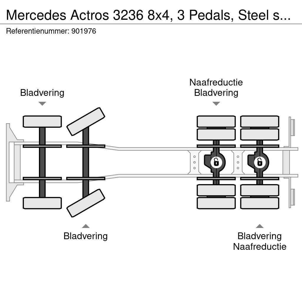 Mercedes-Benz Actros 3236 8x4, 3 Pedals, Steel suspension, Telli Tipper trucks