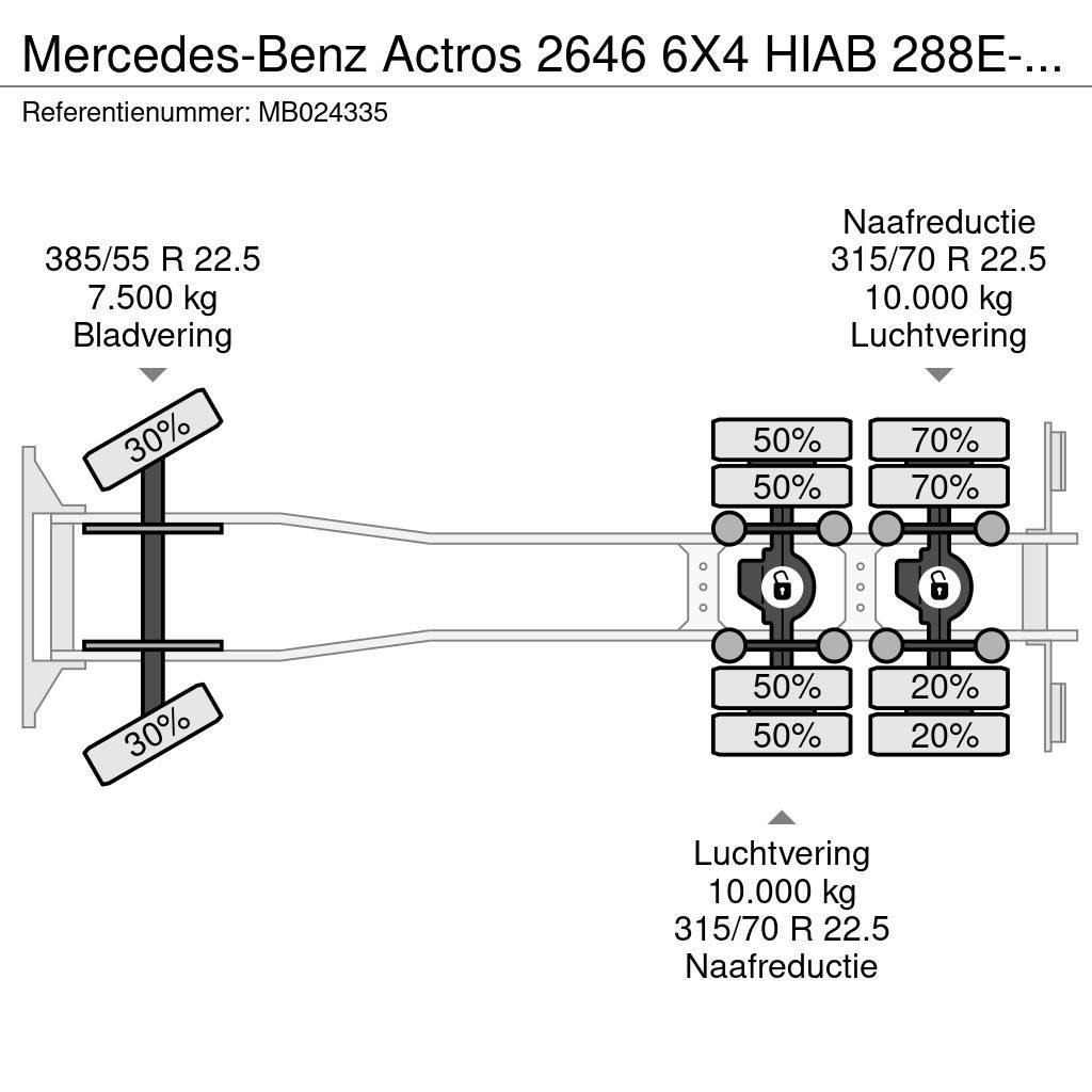 Mercedes-Benz Actros 2646 6X4 HIAB 288E-6 HiPro + FLYJIB 70X + R Kamioni sa otvorenim sandukom