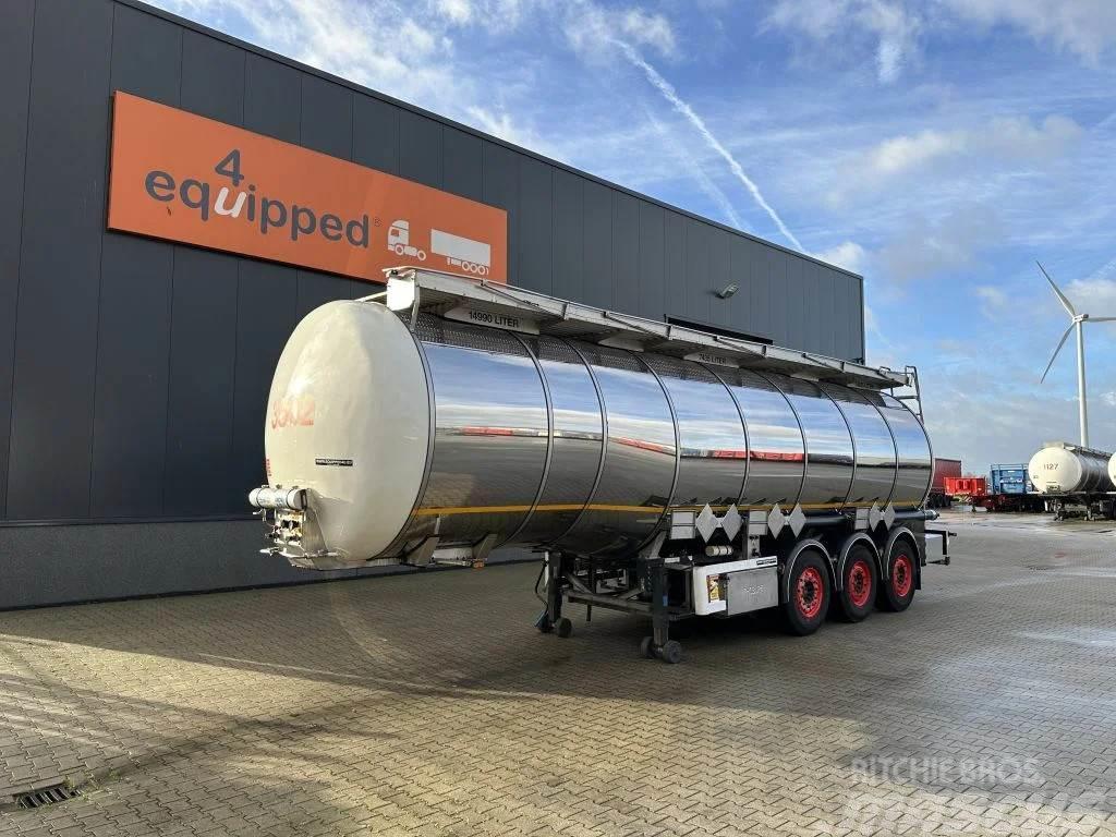 Indox TOP, 37.500L/3-COMP, ADR, Hydro: 2024, 2x liftas, Tanker semi-trailers