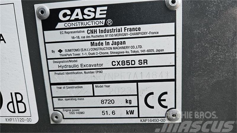 CASE CX85D SR Crawler excavators
