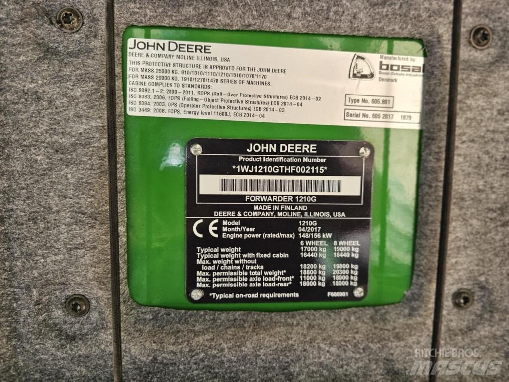 John Deere 1210 G Harversteri