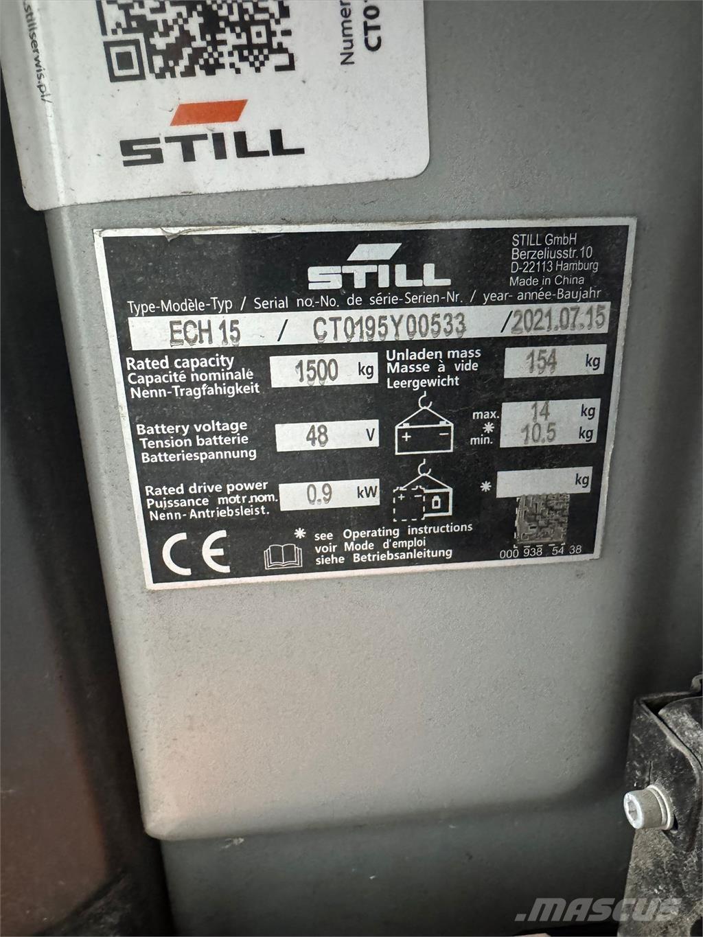 Still ECH 15 Ručni električni viličar