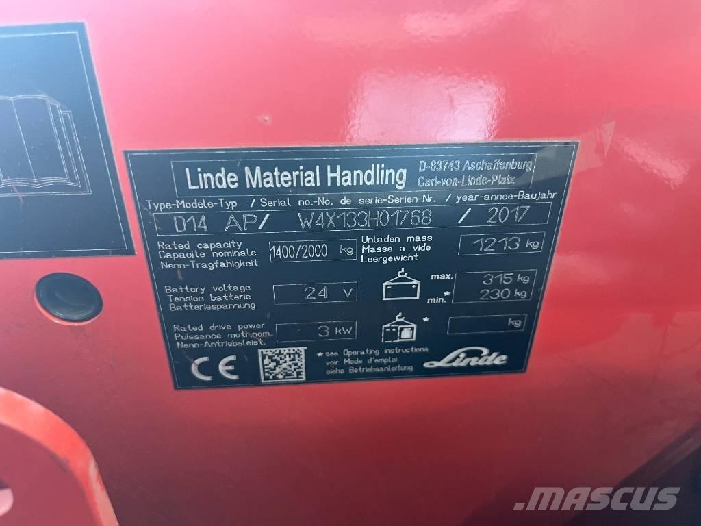 Linde D 14 AP Samopogonski ručni viličari