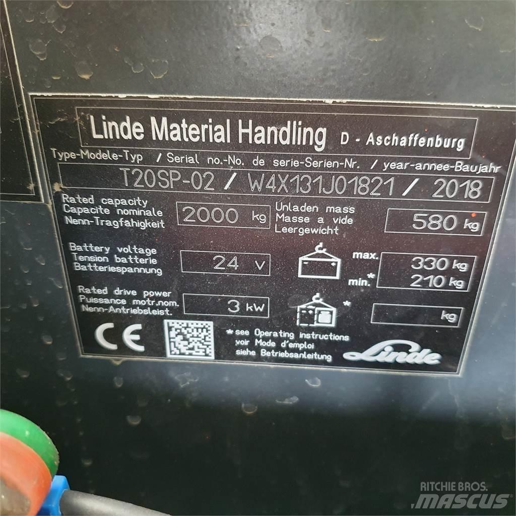 Linde T20SP kurz Nisko podizni električni viličar