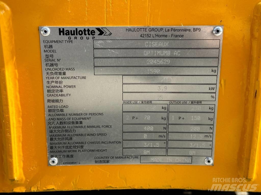 Haulotte OPTIMUM 8 Škaraste platforme