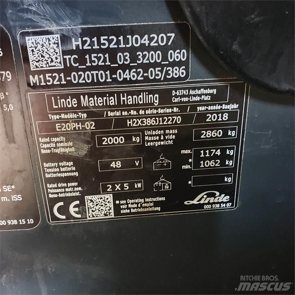 Linde E20PH Električni viličari