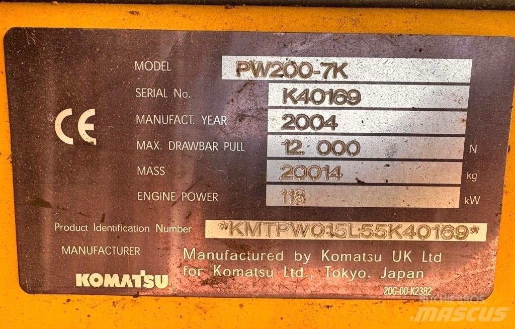 Komatsu PW 200-7K Bageri na kotačima