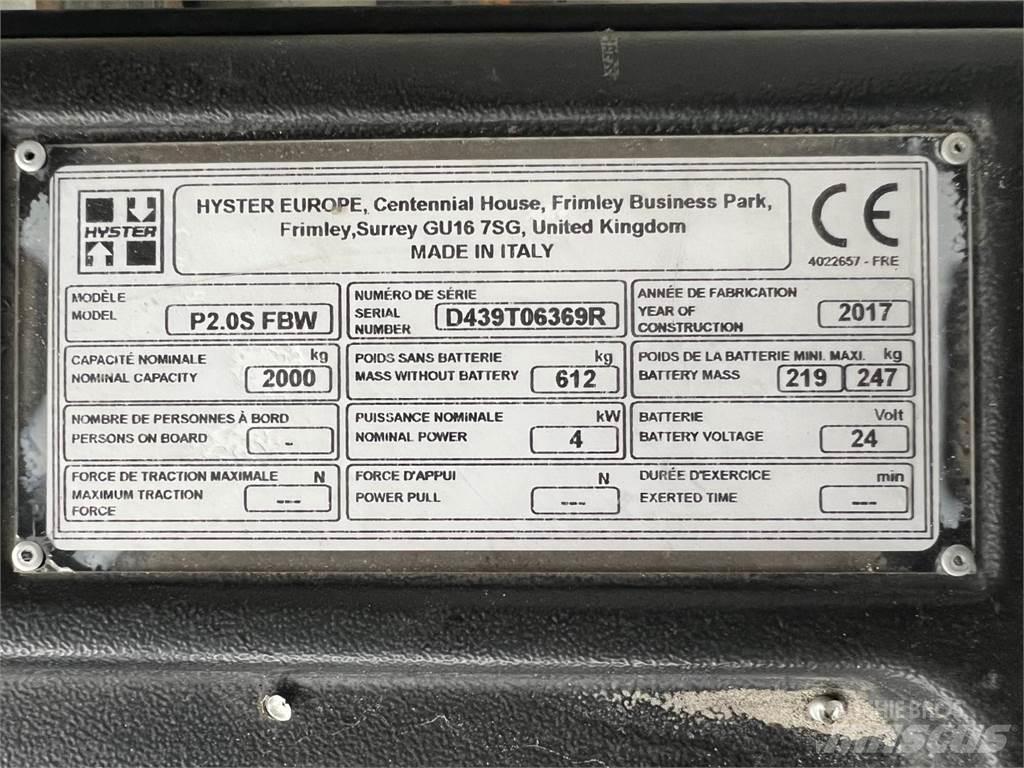 Hyster P2.0S Nisko podizni električni viličar