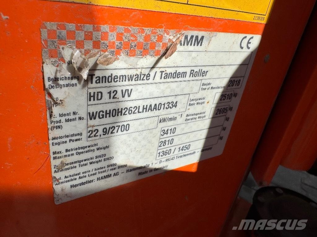 Hamm HD 12 VV Valjci sa dvojnim bubnjem