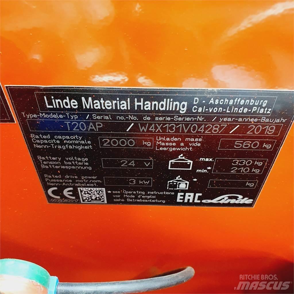 Linde T20AP kurz Nisko podizni električni viličar