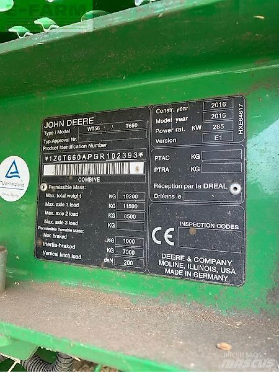 John Deere t660 Kombajni