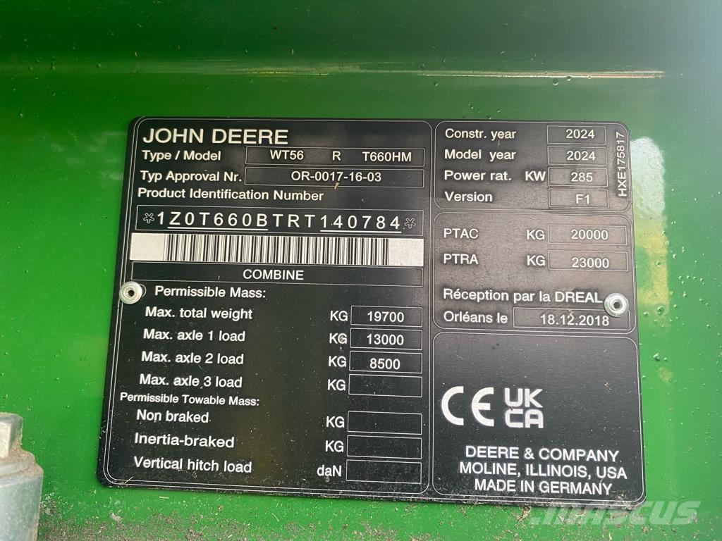 John Deere T 660 I Kombajni