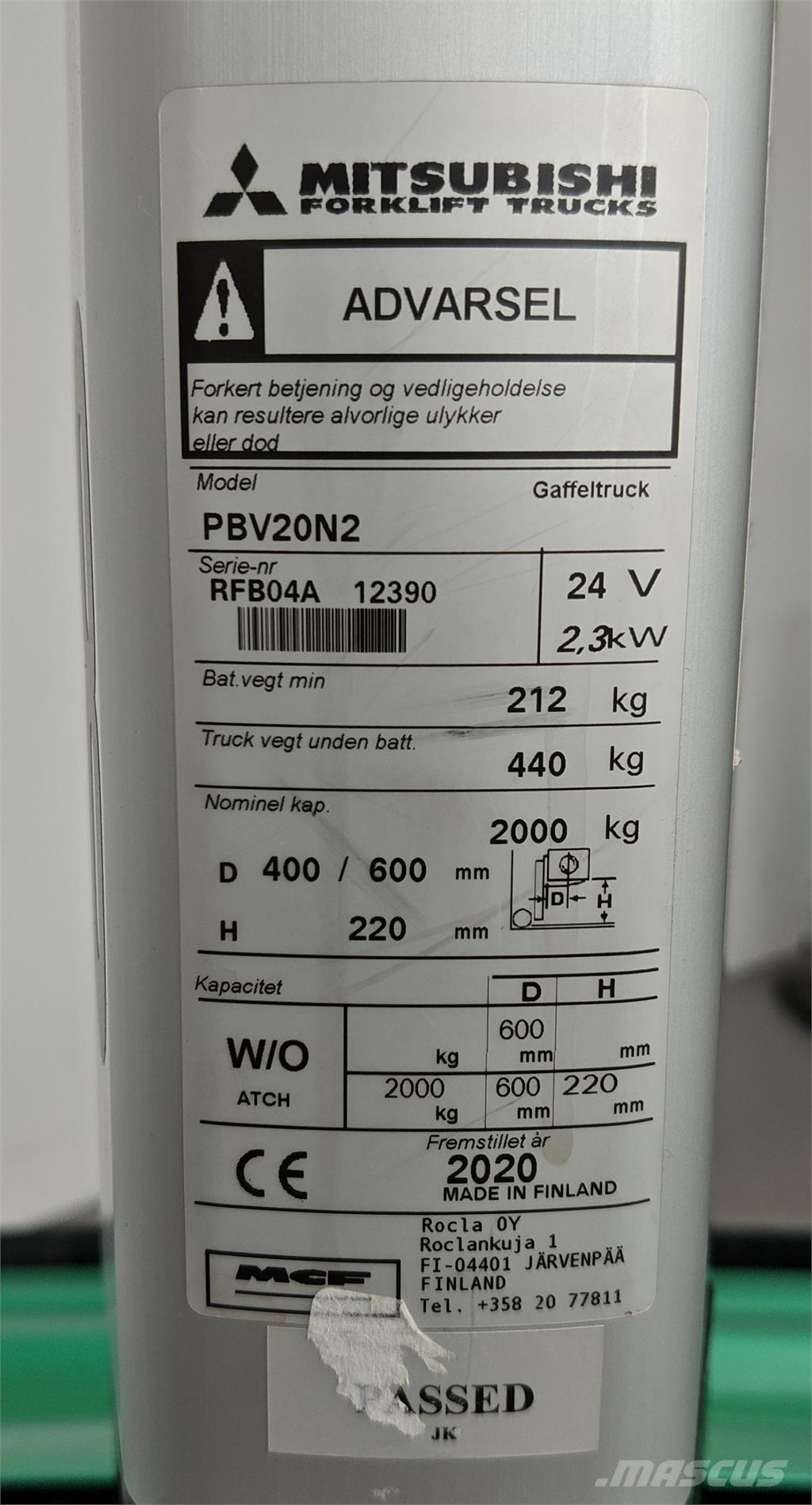 Mitsubishi PBV20N2 Platformna kolica