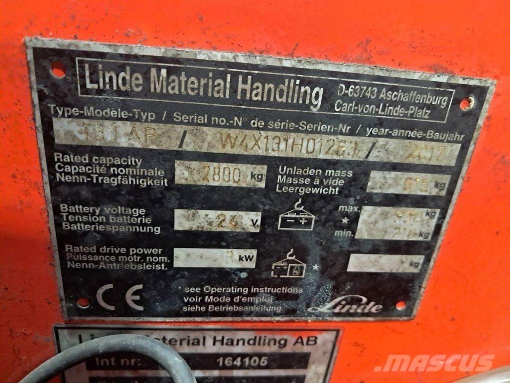 Linde T30 Nisko podizni električni viličar