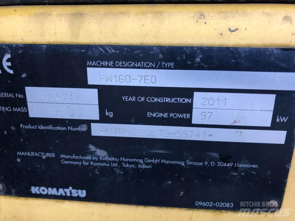 Komatsu PW160-7E0 Bageri na kotačima