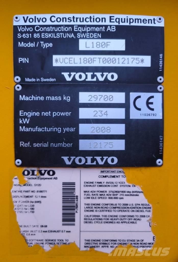 Volvo L 180 F Utovarivači na kotačima