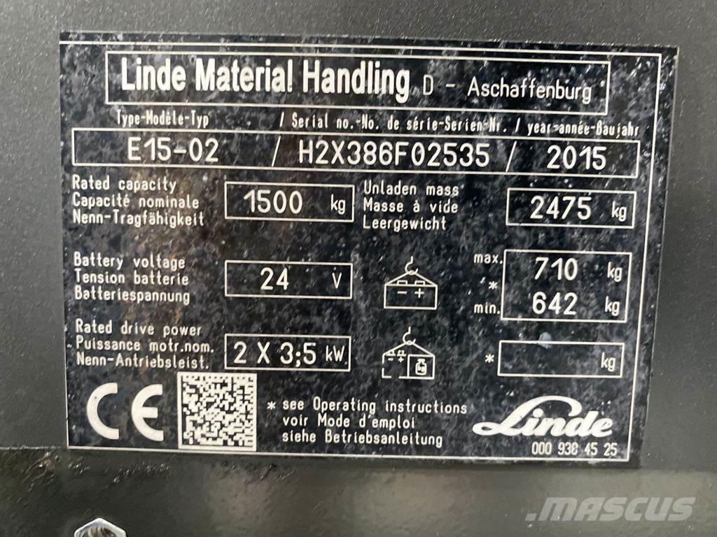 Linde E15-02 Električni viličari