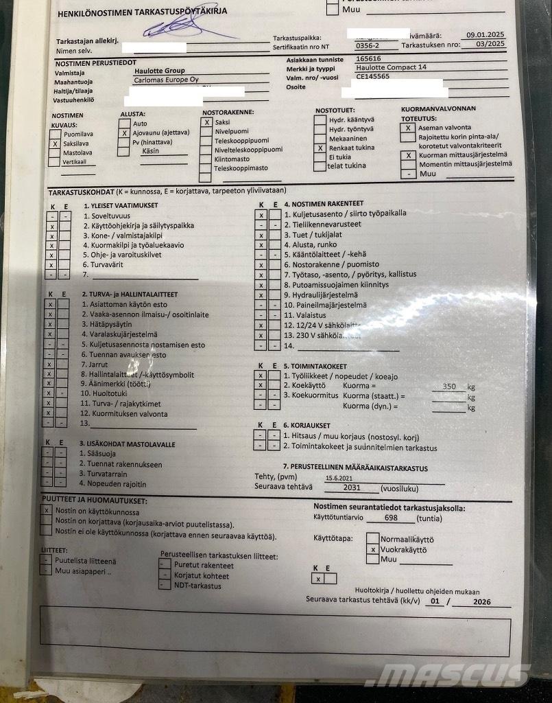 Haulotte Compact 14 Škaraste platforme