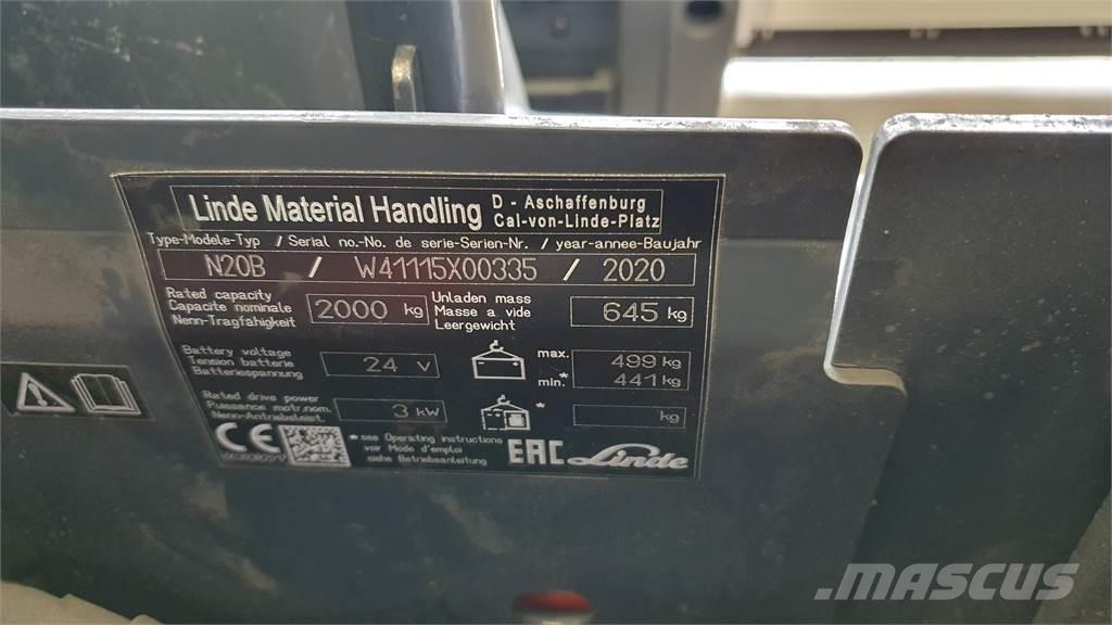 Linde N20B Niskopodizni komisioni viličar