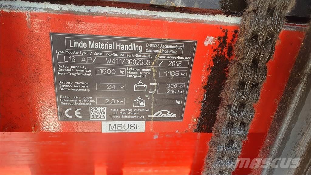 Linde L16AP Ručni električni viličar