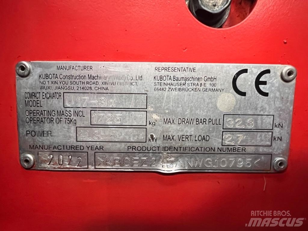 Kubota U 17-3 Mini bageri <7t