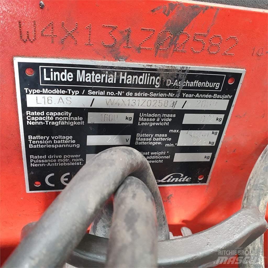 Linde L16AS Ručni električni viličar
