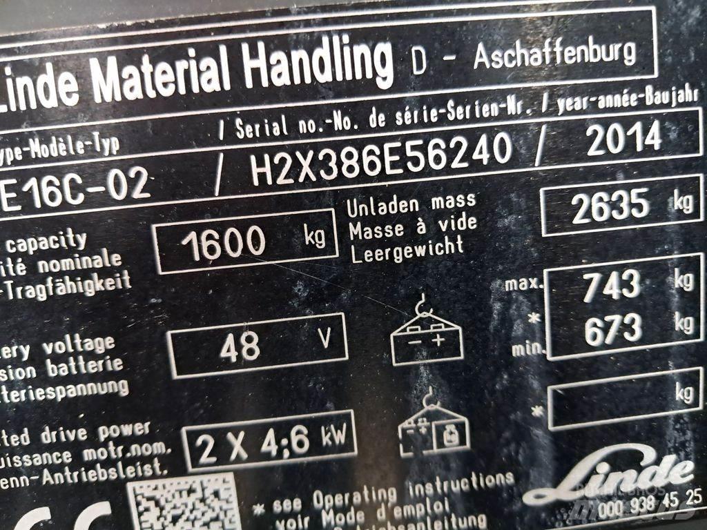Linde E16C-02 Električni viličari