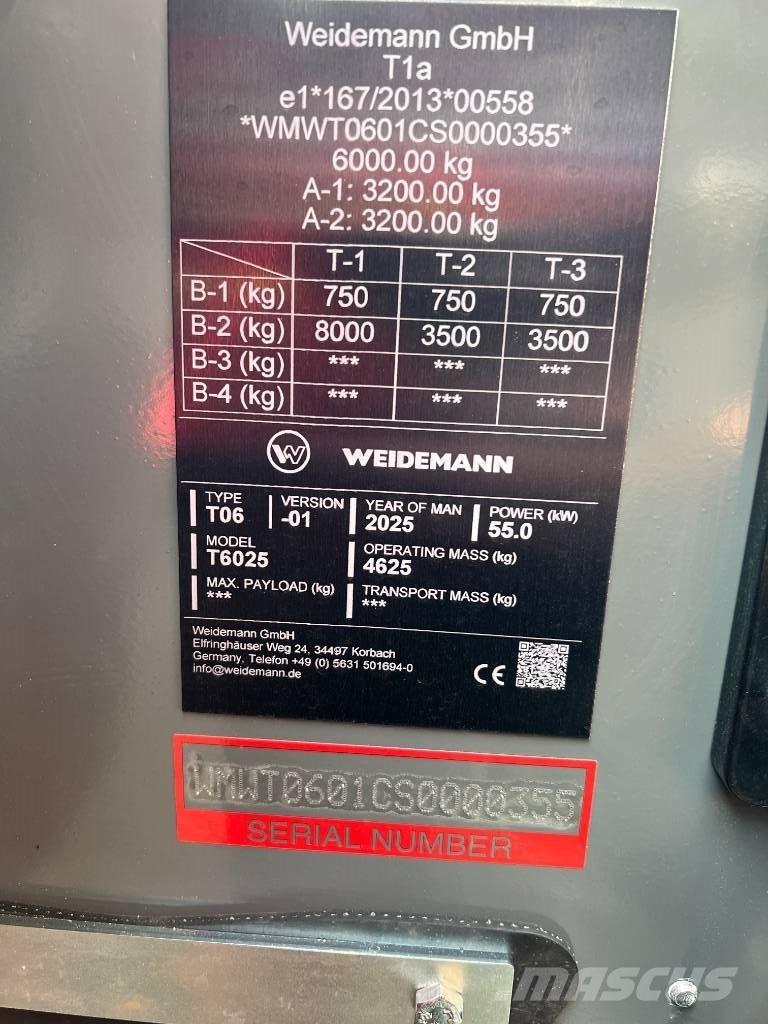 Weidemann T6025 Teleskopski utovarivači na kotačima
