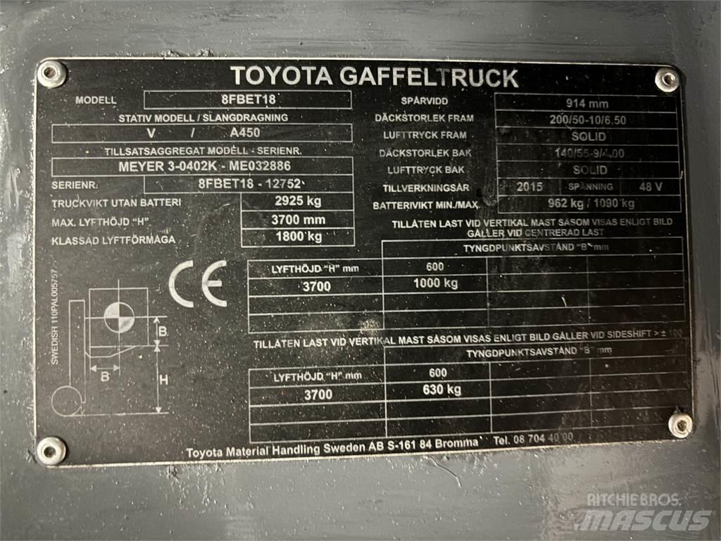 Toyota 8FBET18 Električni viličari