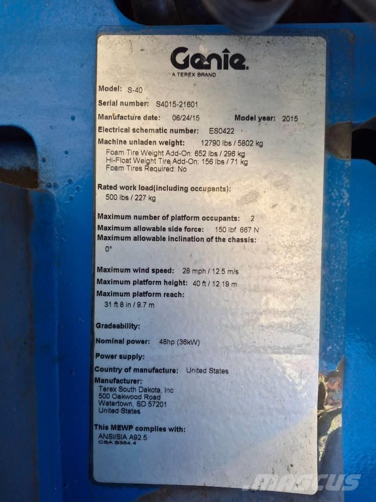 Genie S 40 Teleskopske podizne platforme