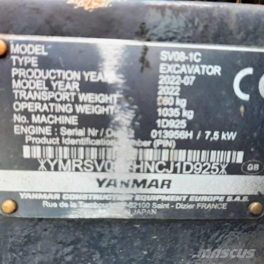 Yanmar SV 08 Mini bageri <7t