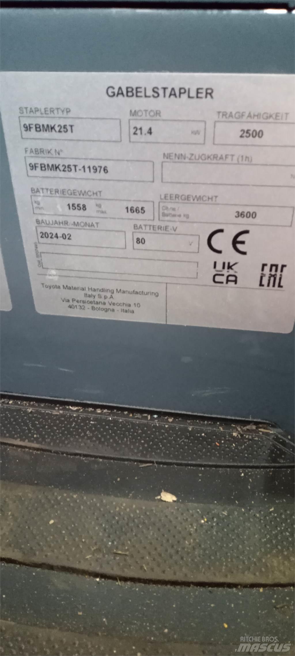 Toyota 9FBMK25T Električni viličari