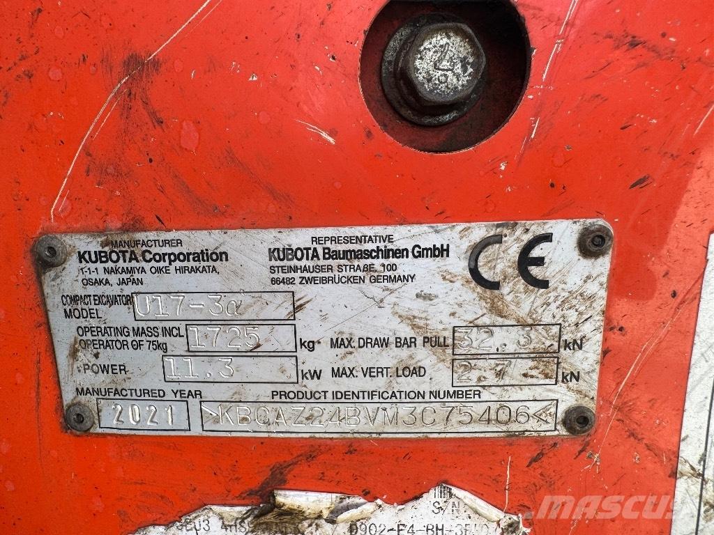 Kubota U 17-3 Mini bageri <7t