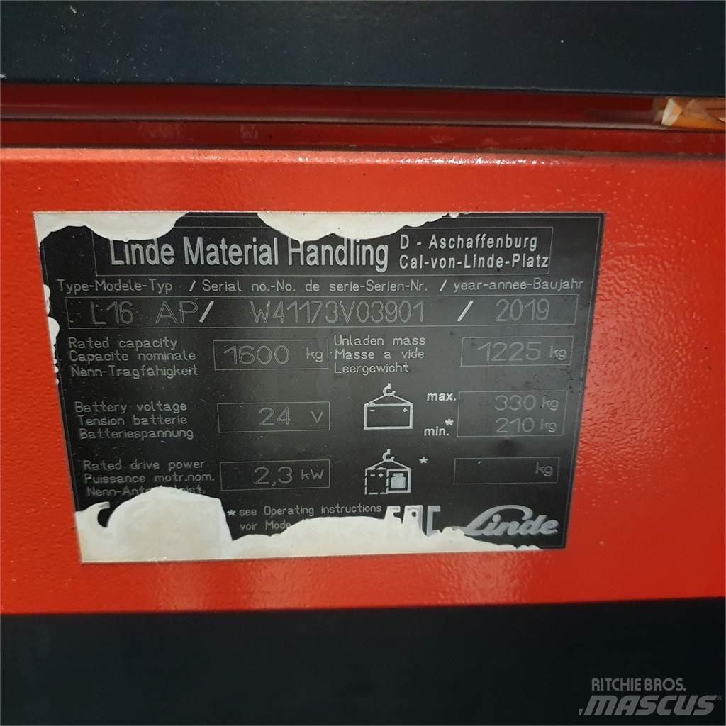 Linde L16APi Ručni električni viličar