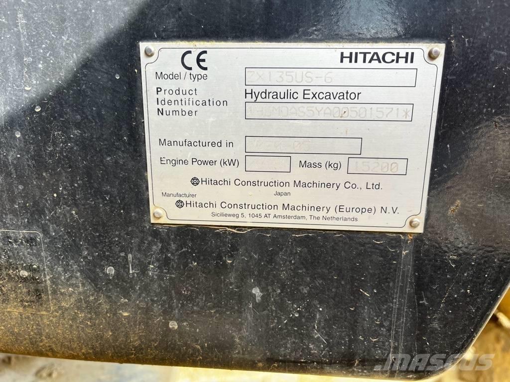 Hitachi ZX135US-6-2P Bageri gusjeničari