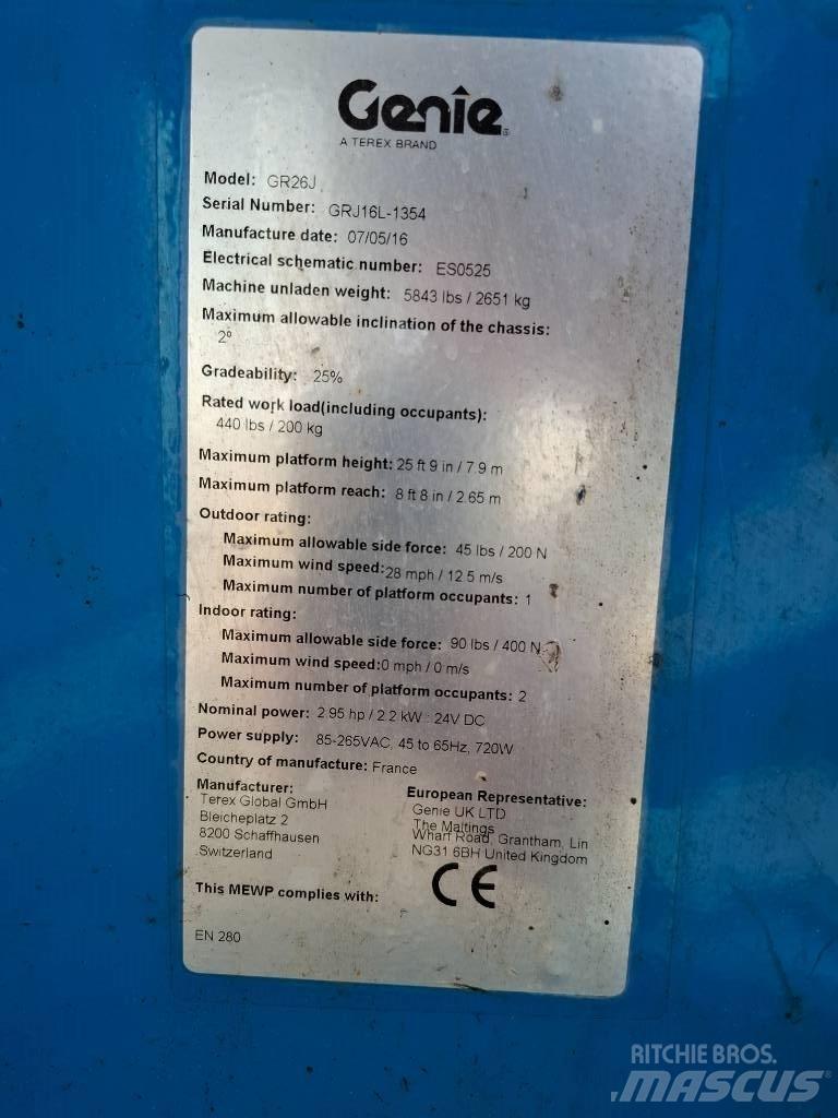 Genie GR 26 J Vertikalne radne podizne platforme
