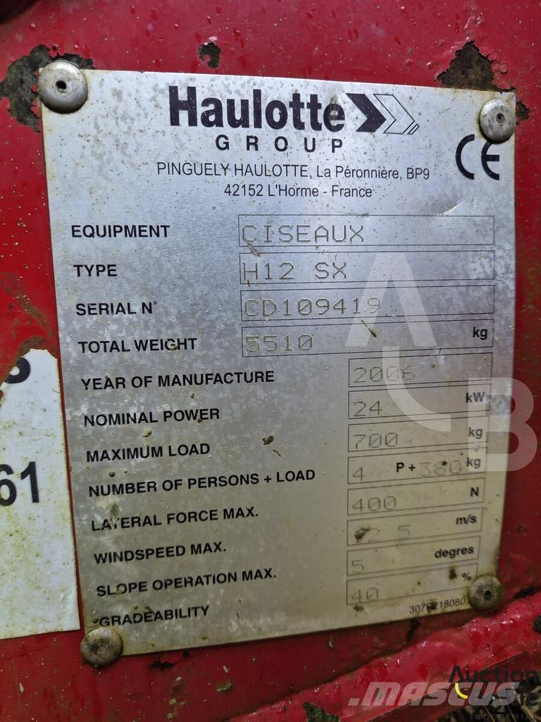 Haulotte H 12 SX Škaraste platforme