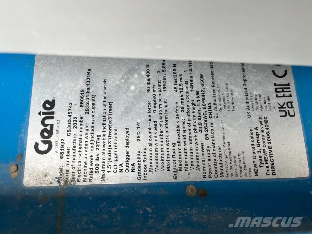 Genie GS 1932E-Drive Škaraste platforme