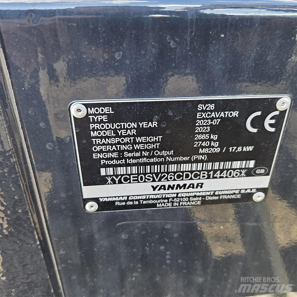 Yanmar SV 26 Mini bageri <7t