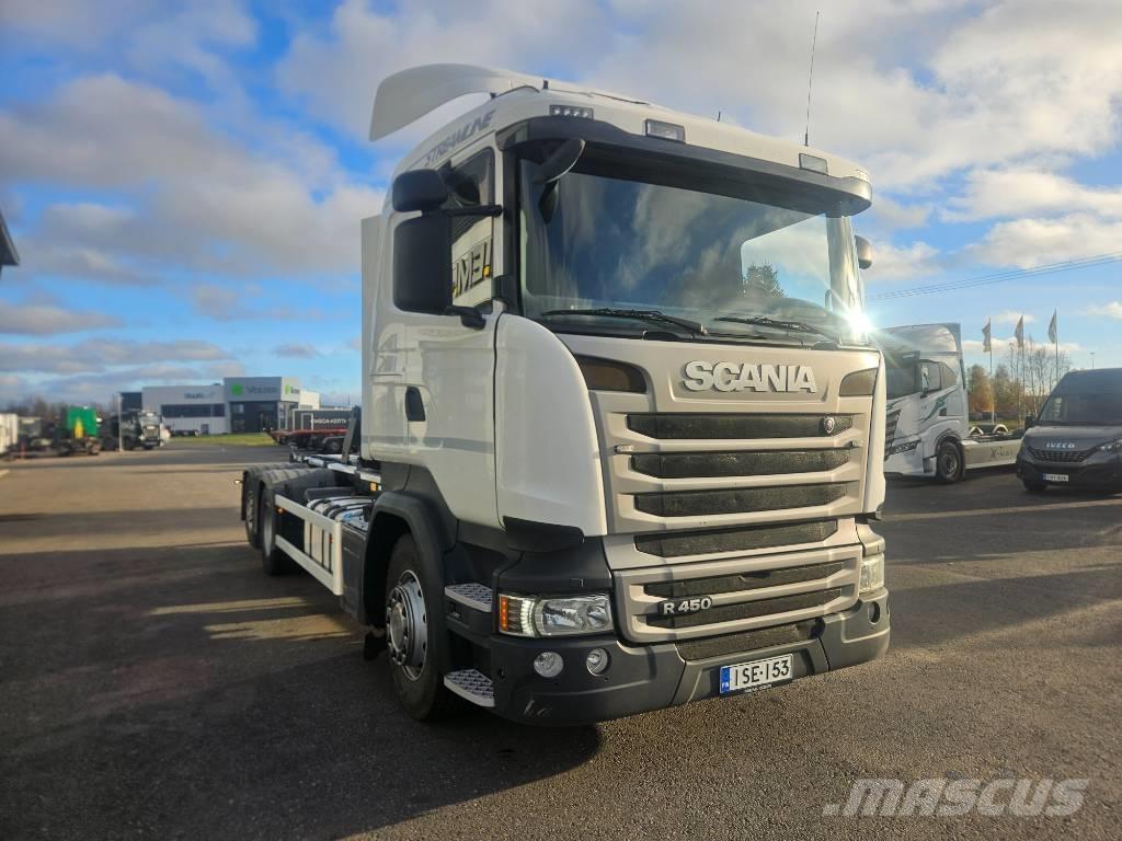 Scania R 450 6x2*4 Rol kiper kamioni s kukama za dizanje