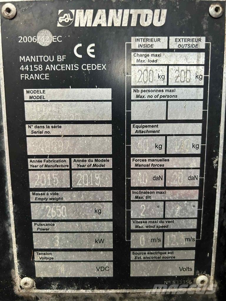 Manitou 100 VJR Vertikalne radne podizne platforme