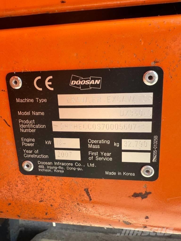 Doosan DX 340 LC Bageri gusjeničari
