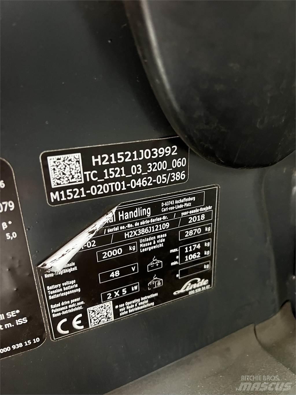 Linde E20PH Električni viličari