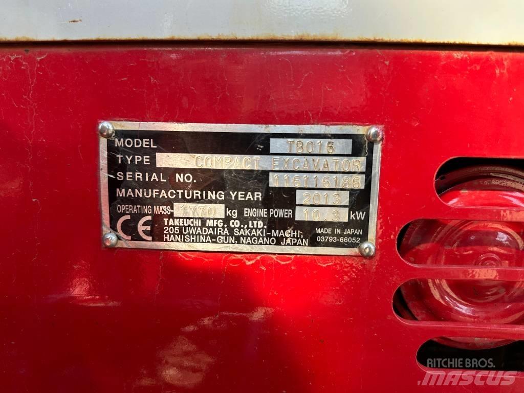 Takeuchi TB 016 Mini bageri <7t