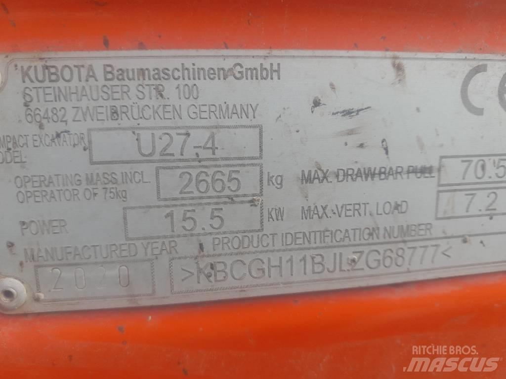 Kubota U 27-4 Mini bageri <7t