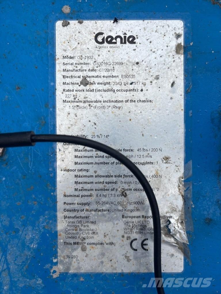 Genie GS 1932 Škaraste platforme