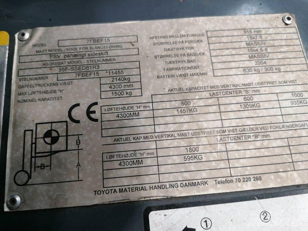 Toyota 5FBEF15 Električni viličari