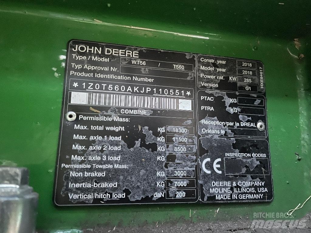 John Deere T 560 i Kombajni