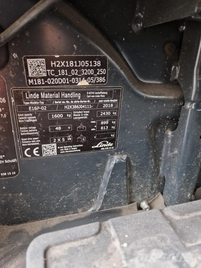 Linde E16P-02 Električni viličari