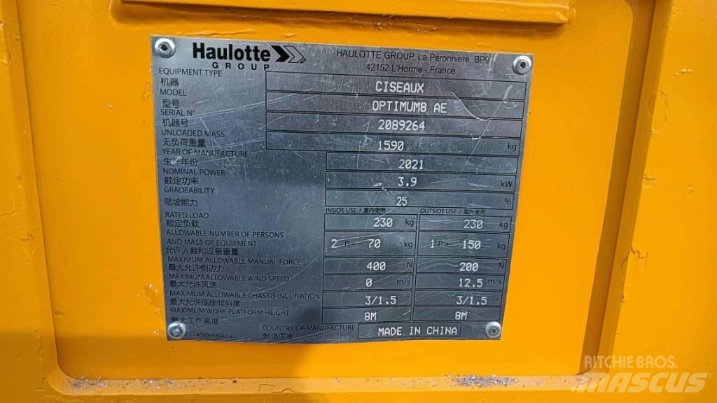 Haulotte OPTIMUM 8 Škaraste platforme